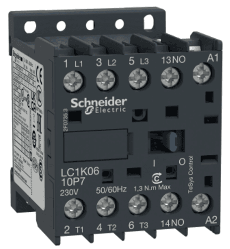 Kontaktor, Schneider/Telemec. LC1K0610M7, 230VAC, 6A/2.2kW