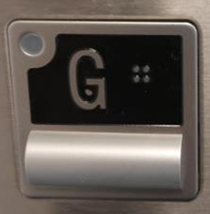 Tryckknapp, Schaefer MT56 UNIQUE, alu, ''G'', Braille