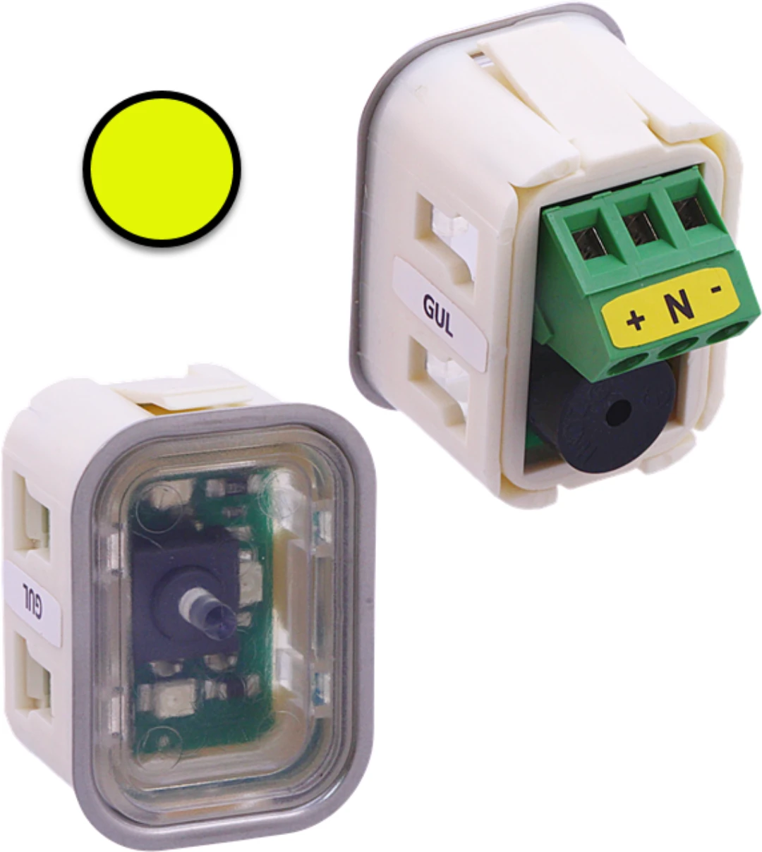 Knapp, HM-2535-S EN81-70, gul buzz, negativ