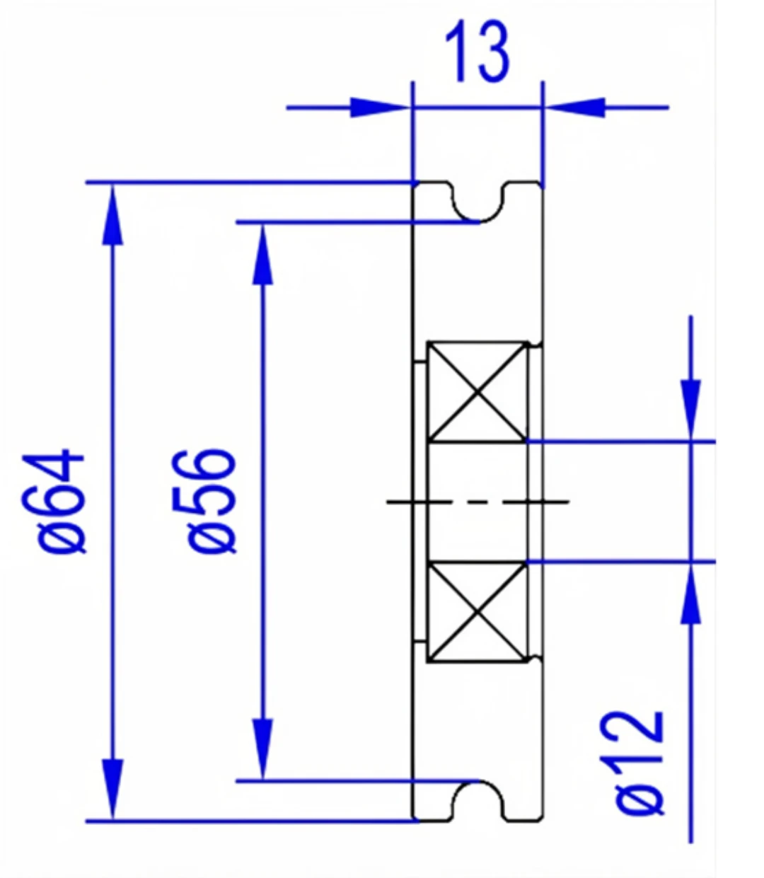 Synkrulle, Passar Sematic III, D64/56/12x14mm