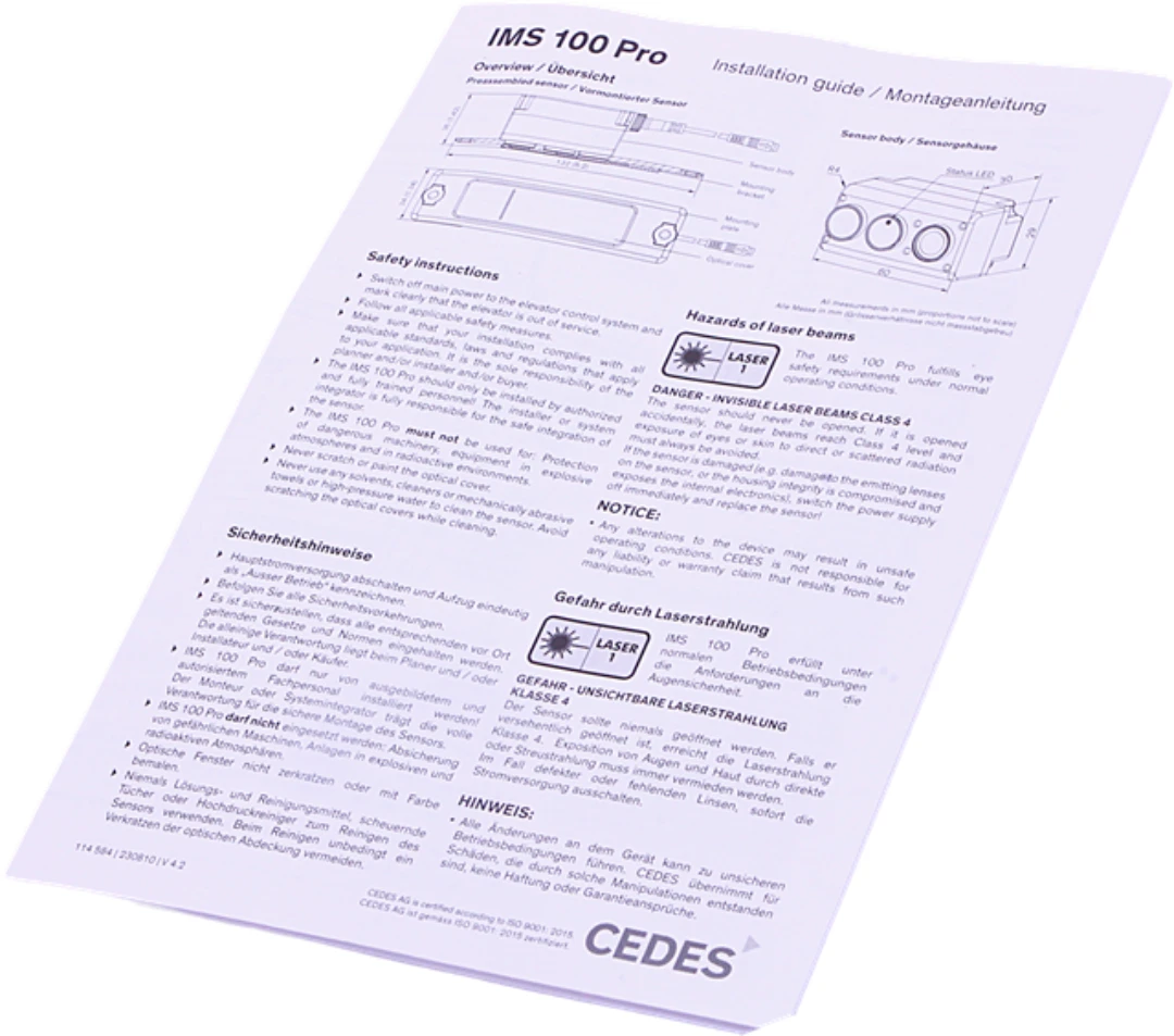 3D-Sensor, CEDES, IMS100 Pro