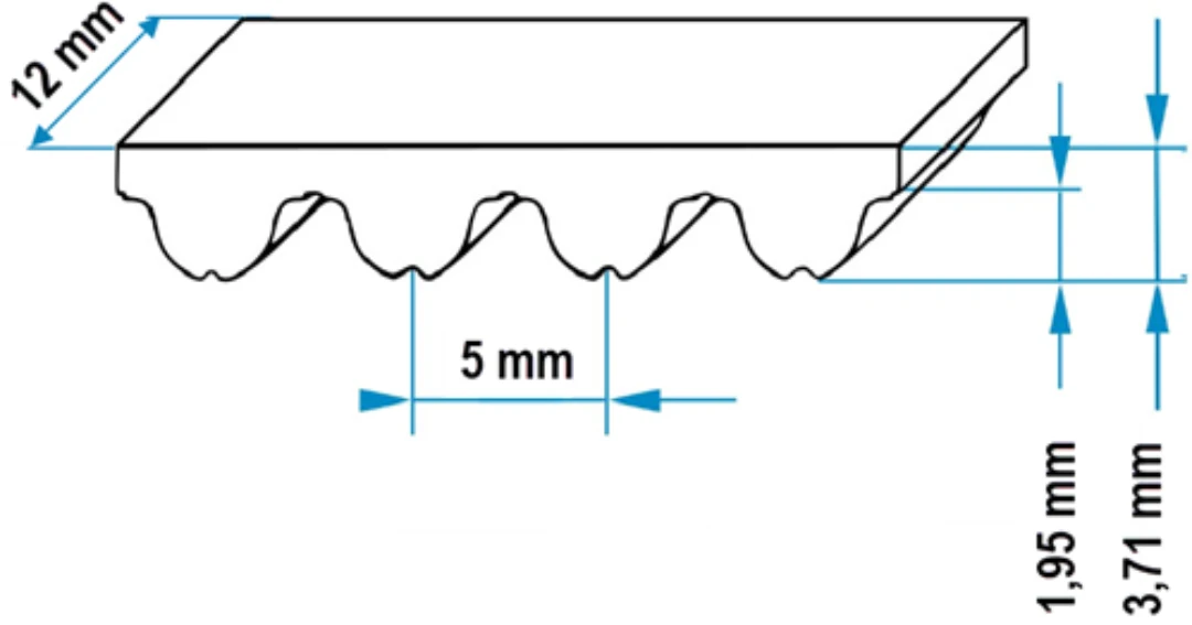 Tandrem, Fermator, VVVF, RPP5/12, B=12mm, anpassad/meter