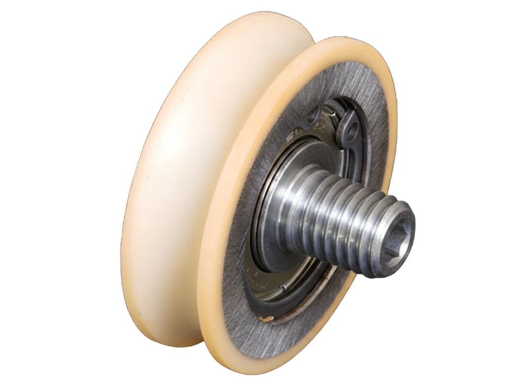 Bärrulle stål/VU96°, Fermator , ø48/42x14mm, U-spår, M12x14mm axel