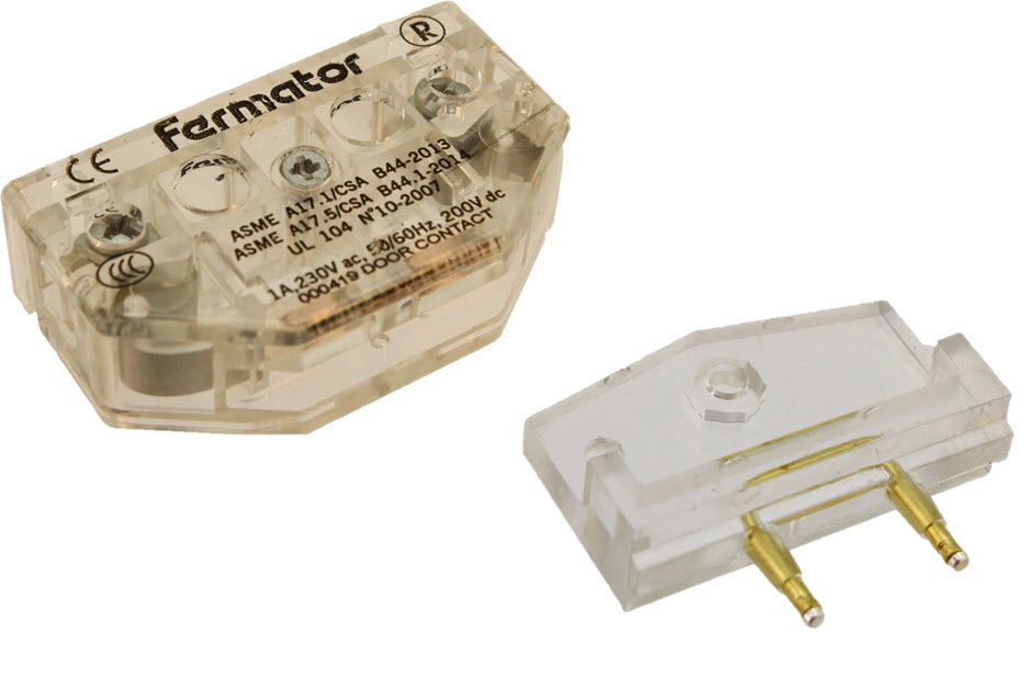Dörrkontakt-Set, Fermator, 60mm, med överkopplare | Hissmekano
