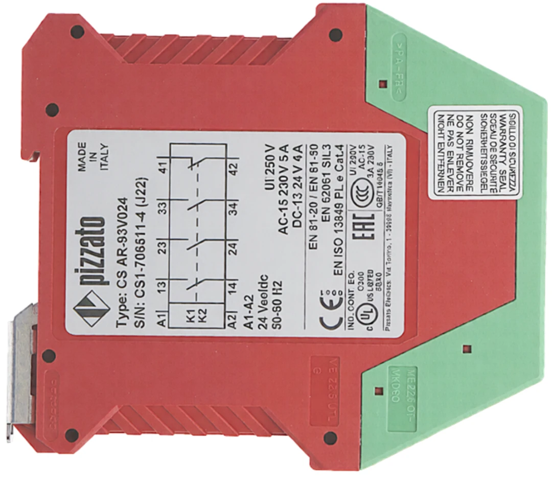 Säkerhetsrelä, Pizzato/IGV, CS AR-93V024, 4 kanaler, 24VDC